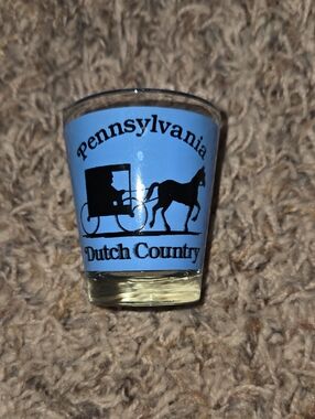 Pennsylvania Dutch Country Light Blue Shot Glass